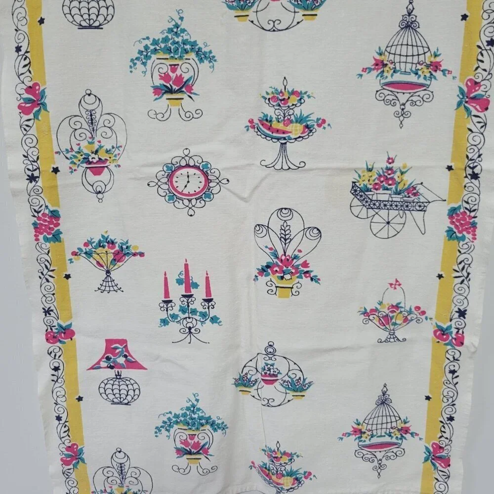 Handmade Flour Sack Dish Towel Vintage Kitchen 31